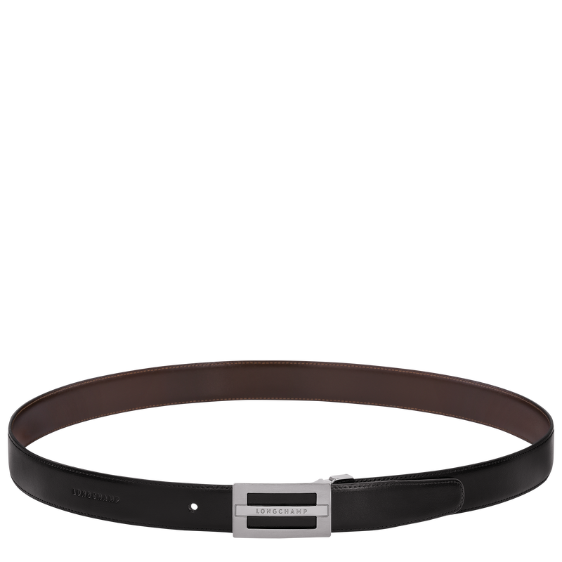 Delta Box Men's belt Black/Mocha - Leather