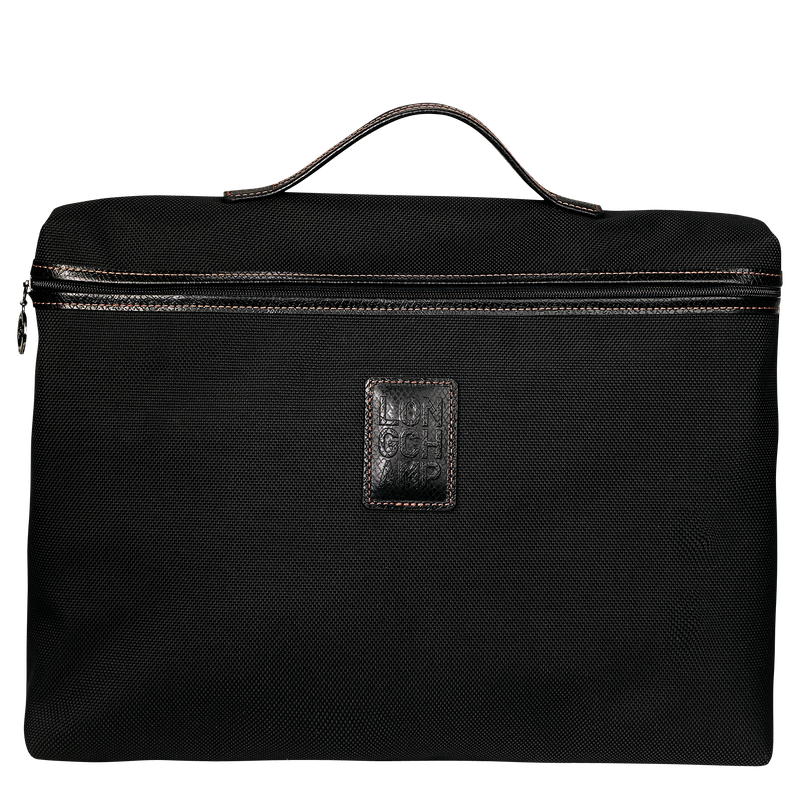 Boxford S Briefcase Black - Recycled canvas
