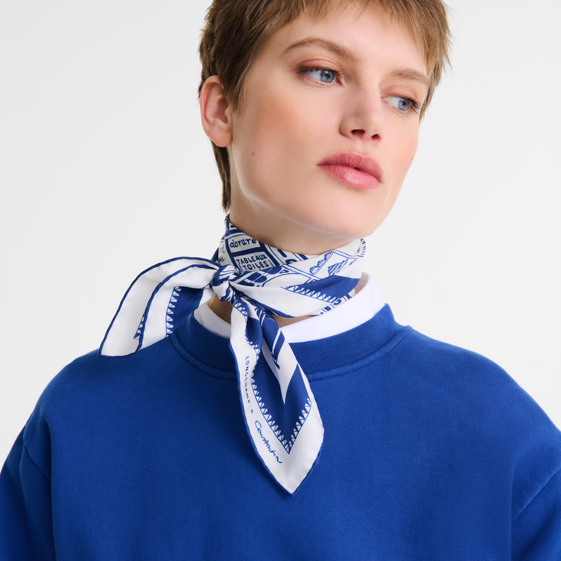 Les Artisans de Paris Silk scarf 70 Cobalt - Silk