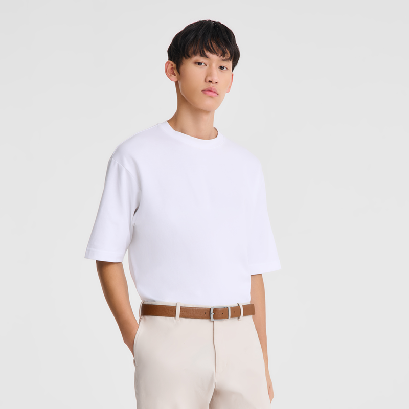 Le Foulonné Men's belt Black/Caramel - Leather