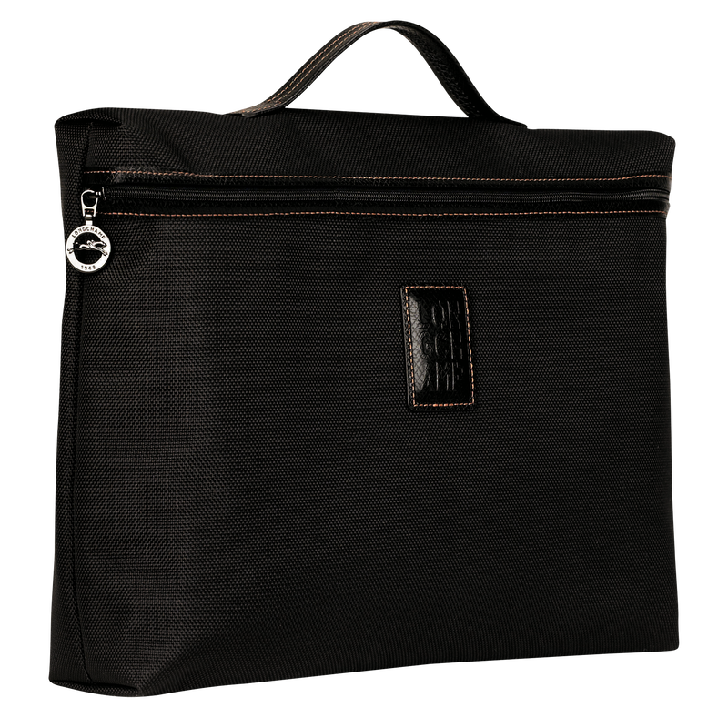 Boxford S Briefcase Black - Recycled canvas