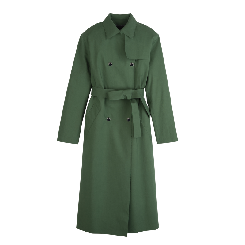 Trench coat British Green - Water-repellent technical canvas