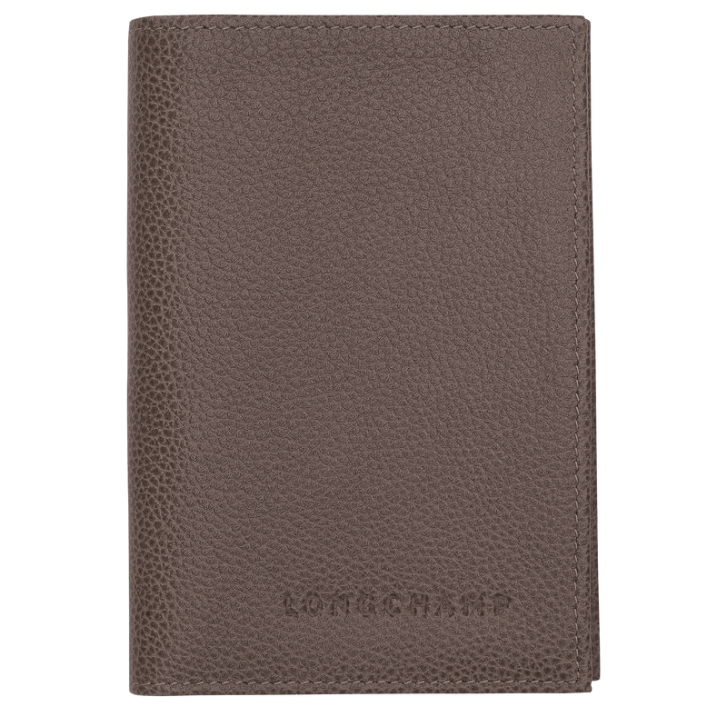 Le Foulonné Passport cover Taupe - Leather