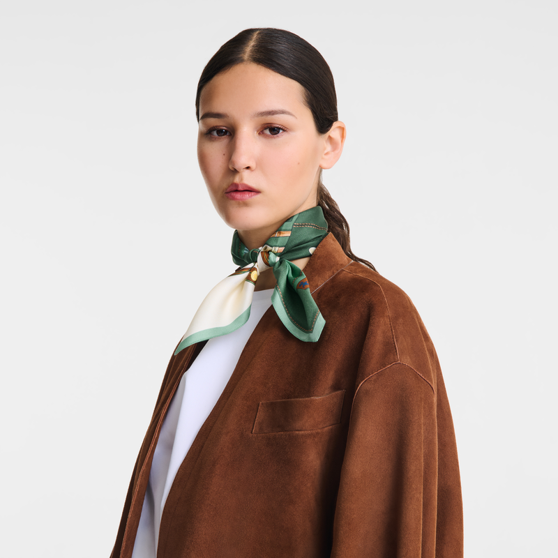 Longchamp Worker Silk scarf 50 British Green - Silk