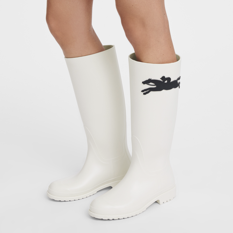 Cheval Longchamp Flat boots Ivory - PVC