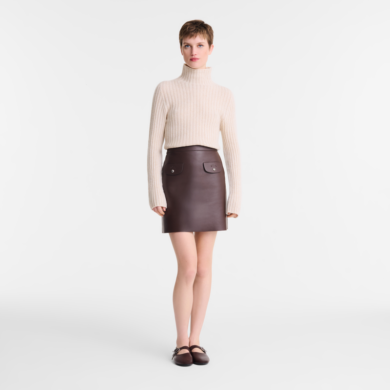 High neck sweater Ecru - Knit