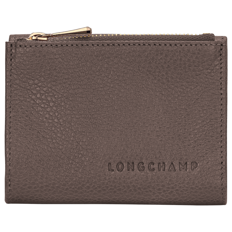 Le Foulonné Compact wallet Taupe - Leather