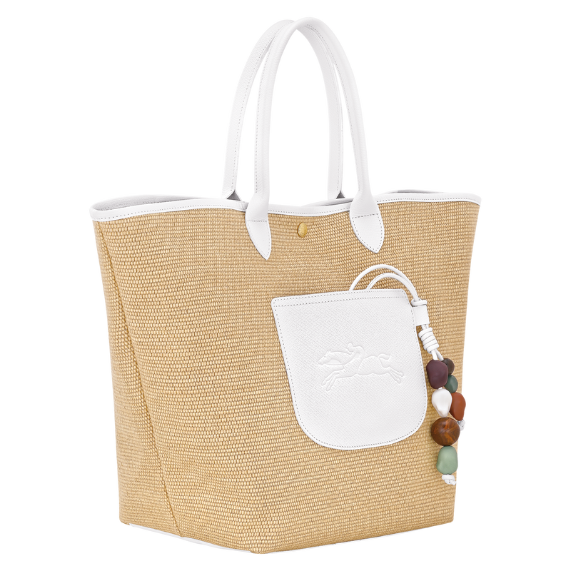 Le Pliage Collection M Basket bag White - Canvas