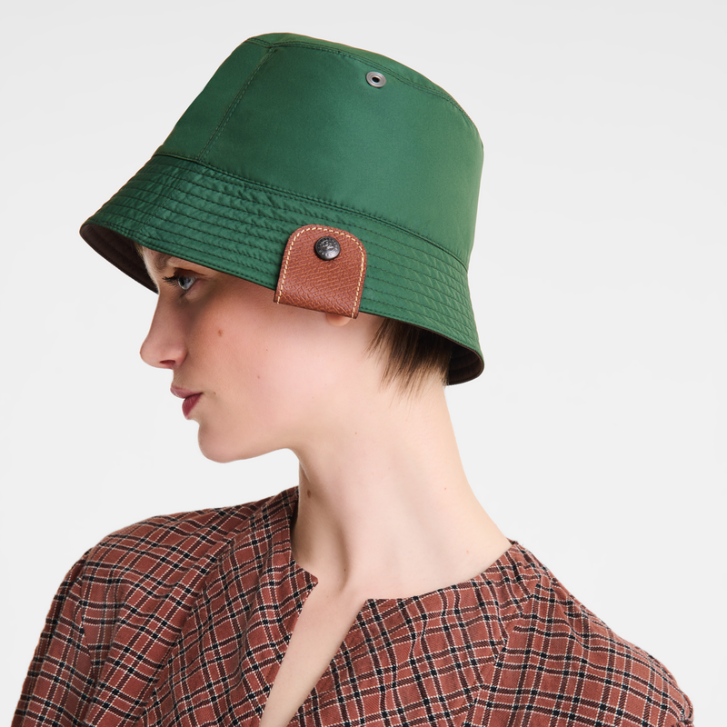 Reversible bucket hat Mocha/Green English - Technical taffeta
