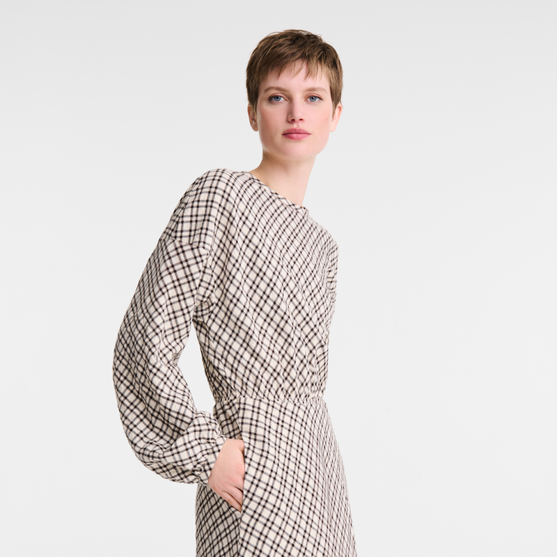 Dress Ecru - Jacquard cotton