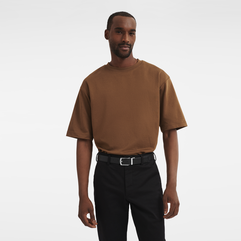 Le Foulonné Men's belt Mocha/Black - Leather