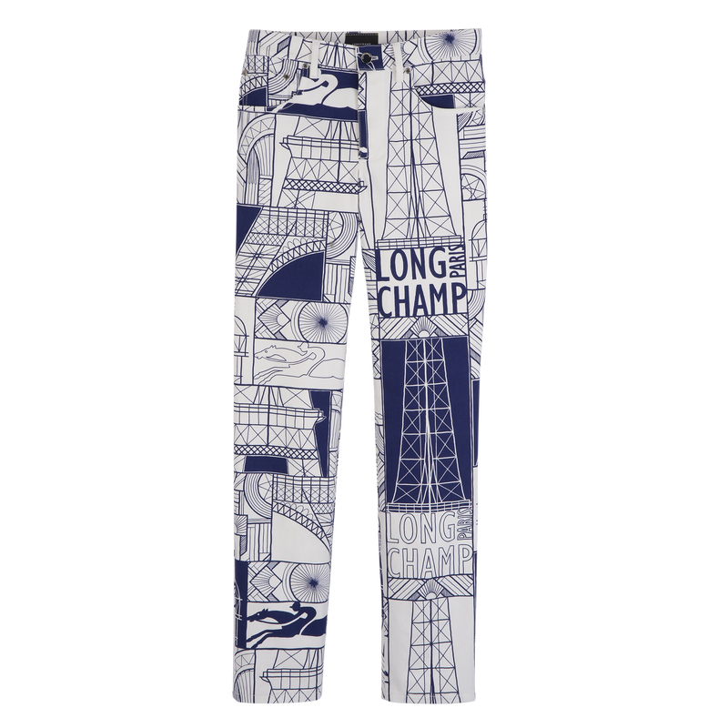 Trousers Navy - Printed cotton