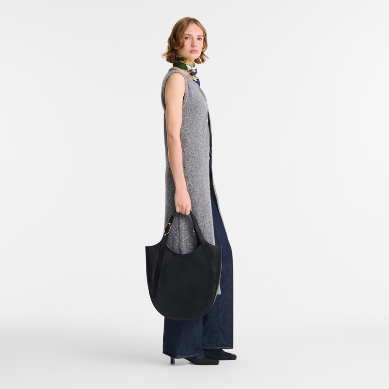 Le Foulonné XL Tote bag Black - Leather