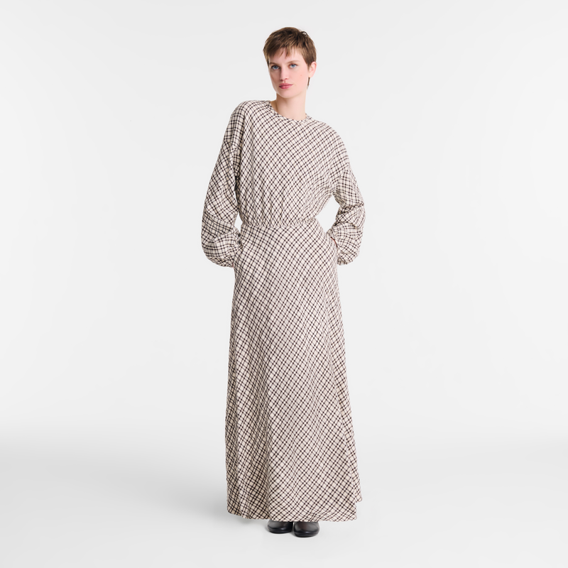Dress Ecru - Jacquard cotton