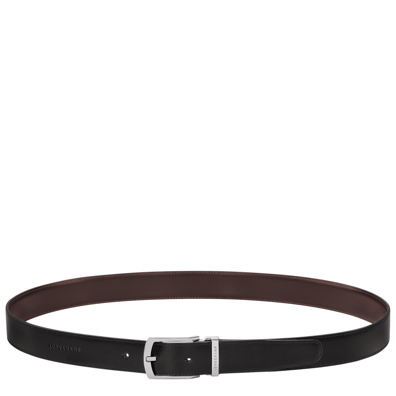 Delta Box Men's belt Black/Mocha - Leather