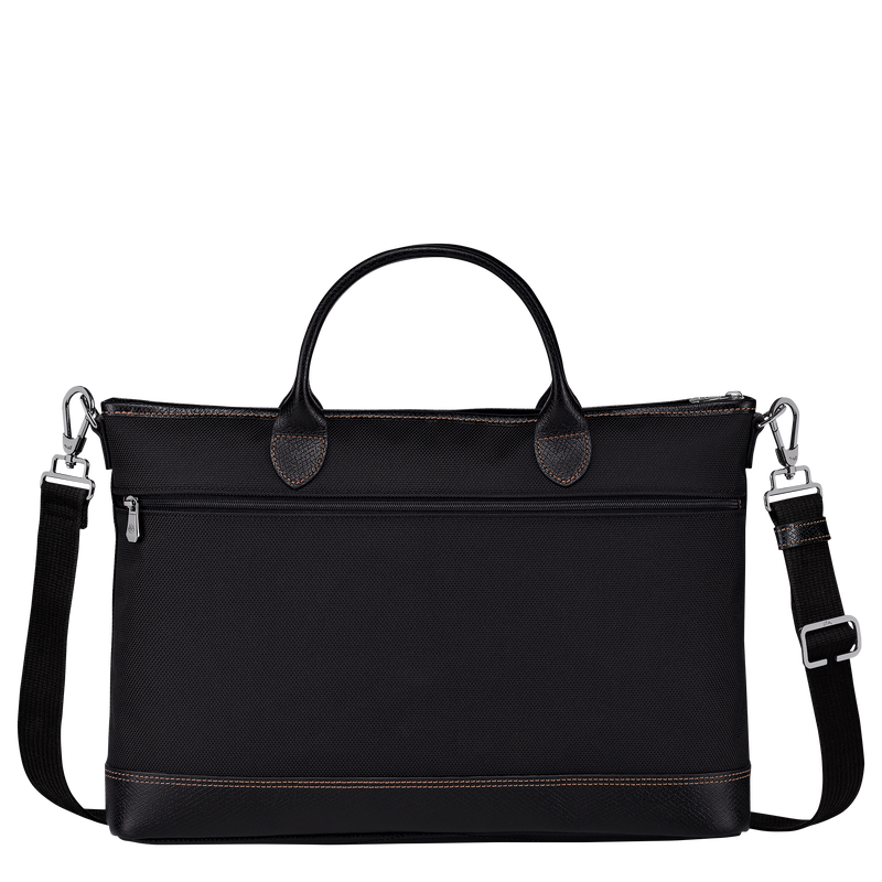 Boxford S Briefcase Black - Recycled canvas