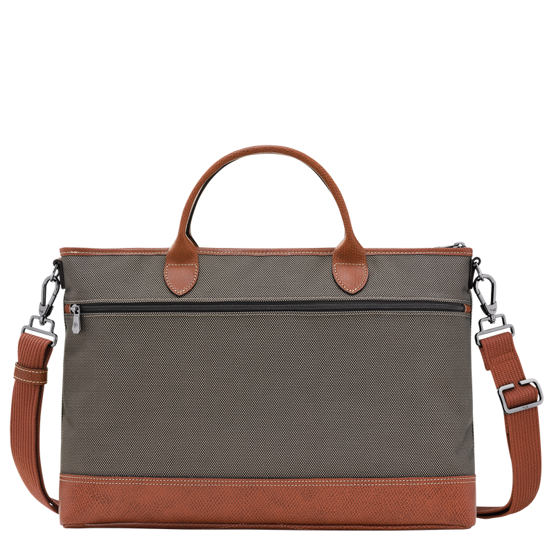 Boxford S Briefcase Brown - Recycled canvas