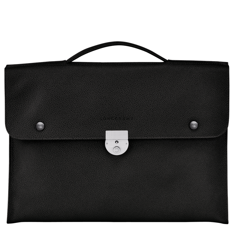 Le Foulonné S Briefcase Black - Leather