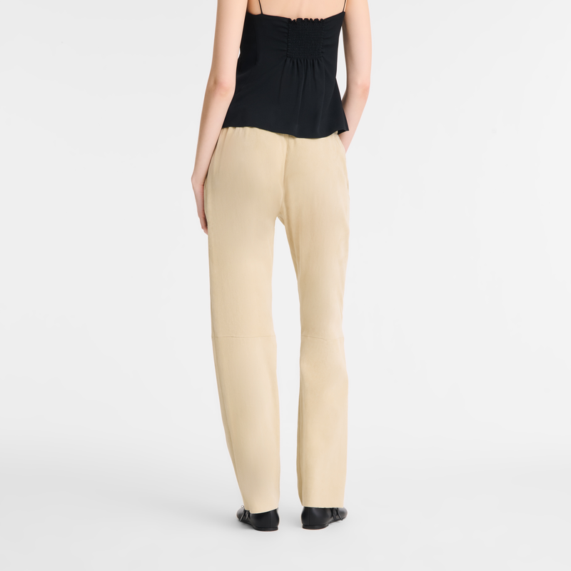 Leather straight pants Linen - Leather