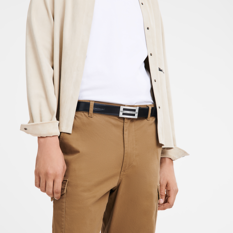 Delta Box Men's belt Black/Mocha - Leather