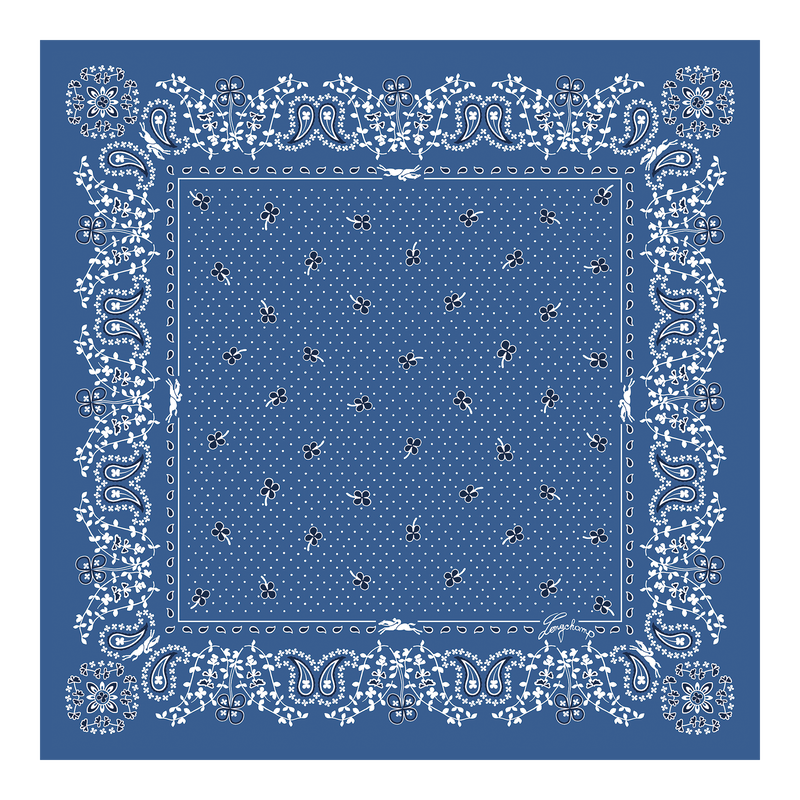 French Bandana Silk scarf 50 Atlantic - Silk