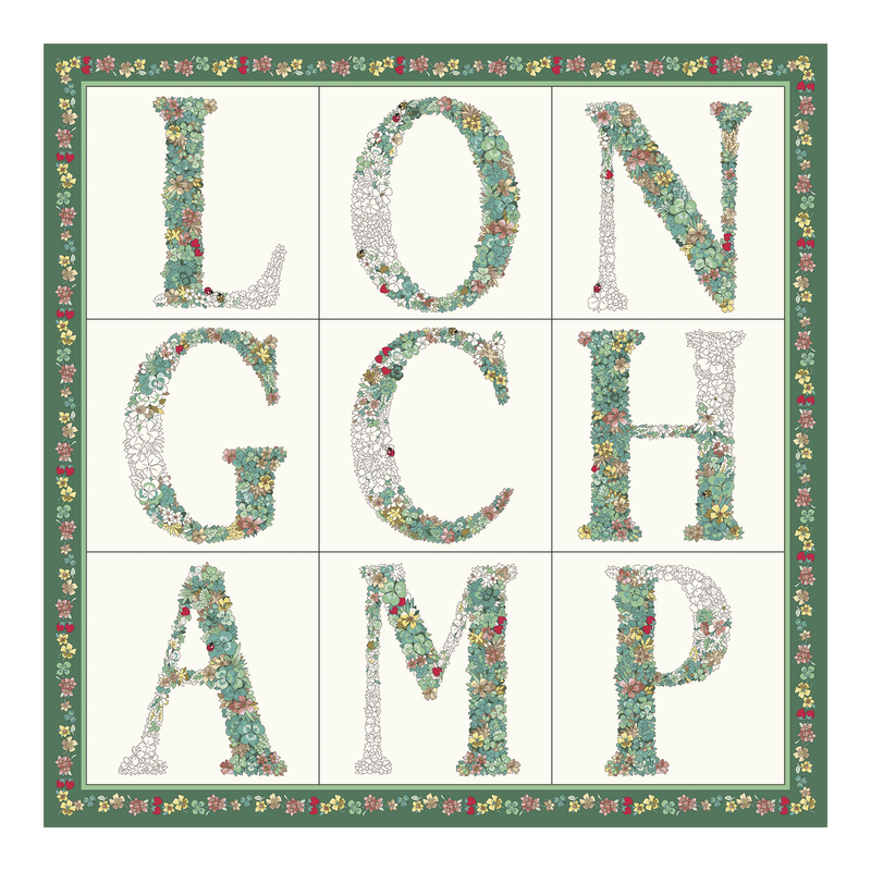 Le Jardin Longchamp Silk scarf 50 Oregano - Silk