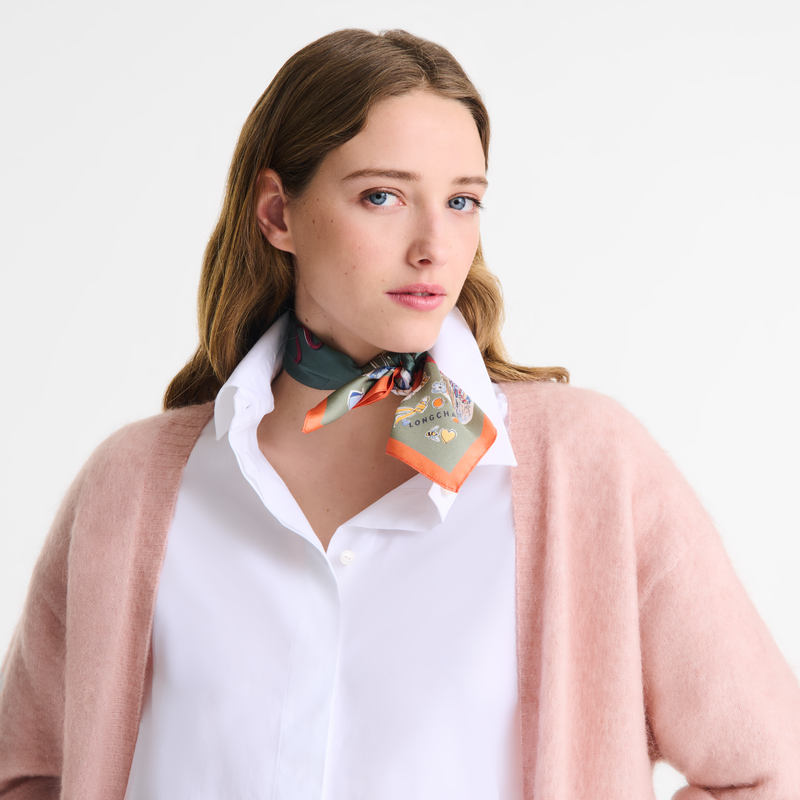 Equestrian Tower Silk scarf 50 Oregano - Silk