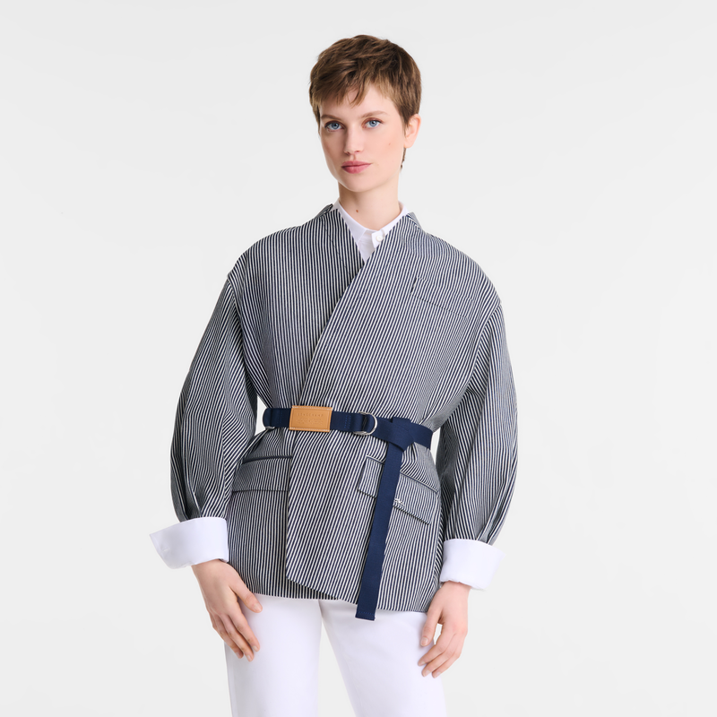 Jacket Navy - Jacquard stripes