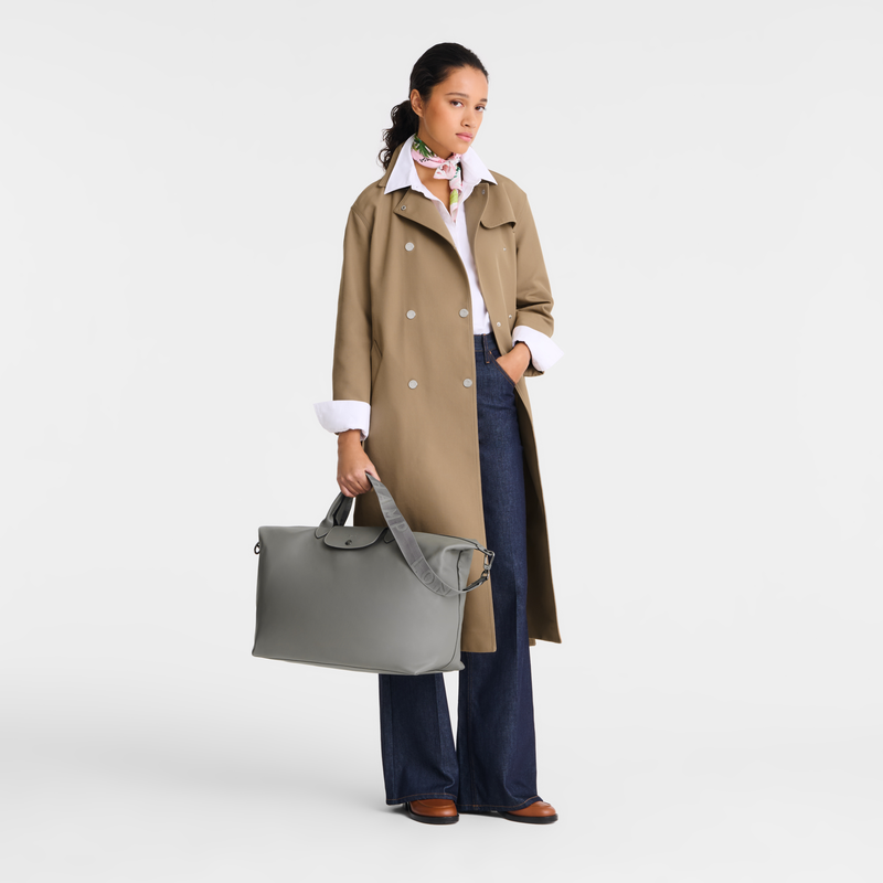 Le Pliage Xtra L Travel bag Turtledove - Leather