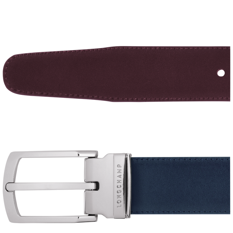 Delta Box Men's belt Navy/Burgundy - Leather