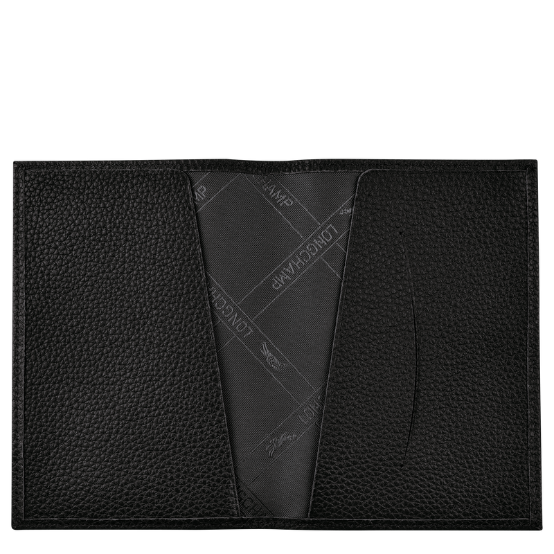 Le Foulonné Passport cover Black - Leather