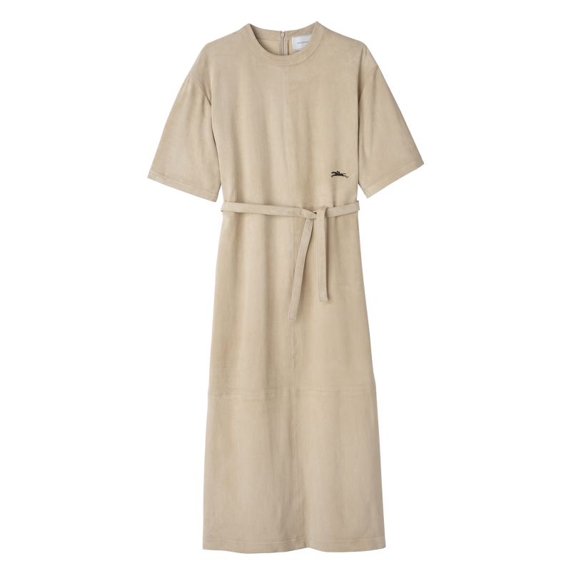 Leather long dress Linen - Leather