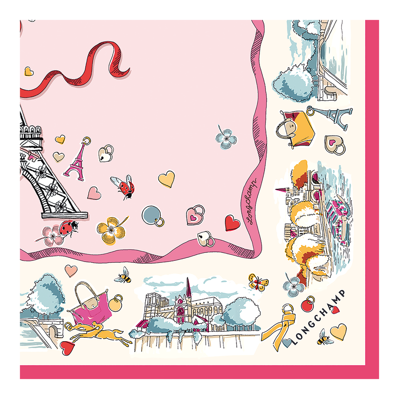 Equestrian Tower Silk scarf 50 Marshmallow - Silk