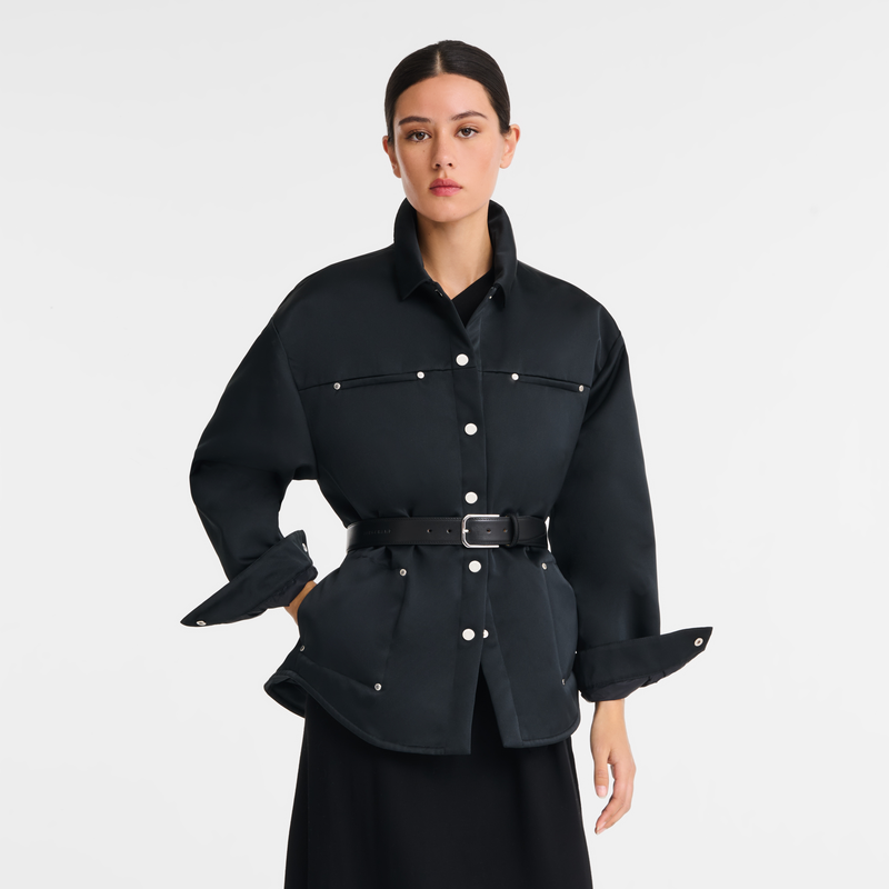 Shirt Black - Techno satin