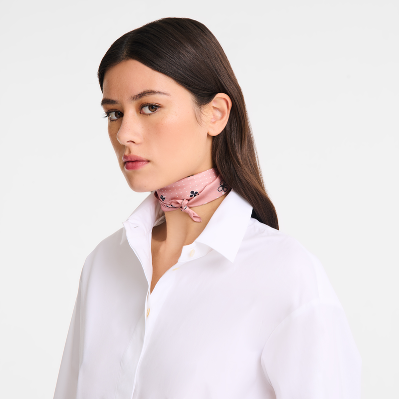 French Bandana Silk scarf 50 Pink Tea - Silk