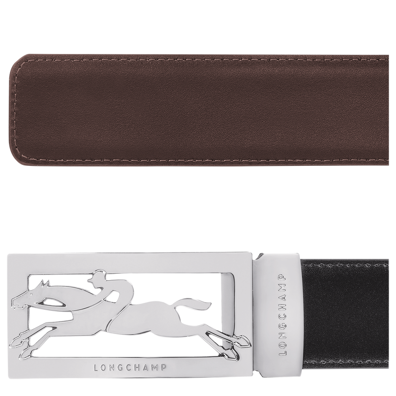 Delta Box Men's belt Black/Mocha - Leather