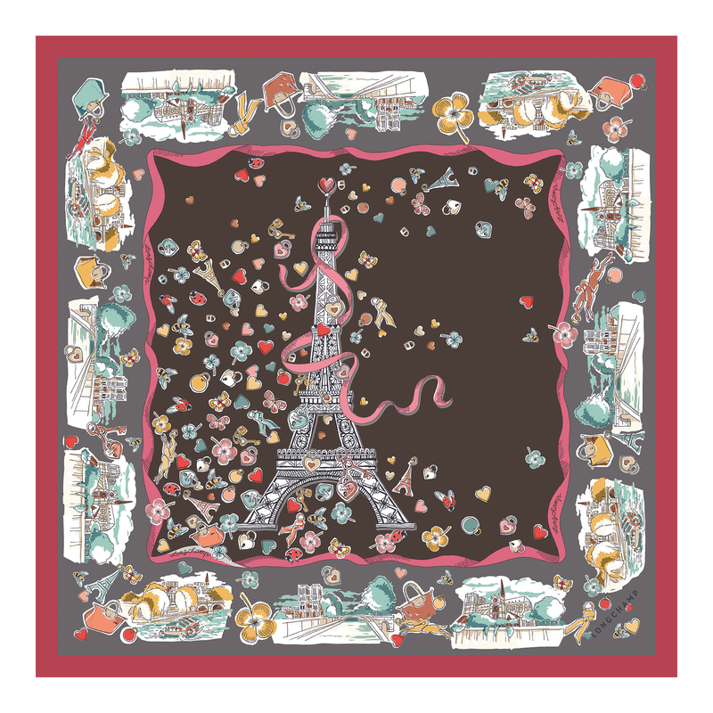 Equestrian Tower Silk scarf 50 Mocha - Silk