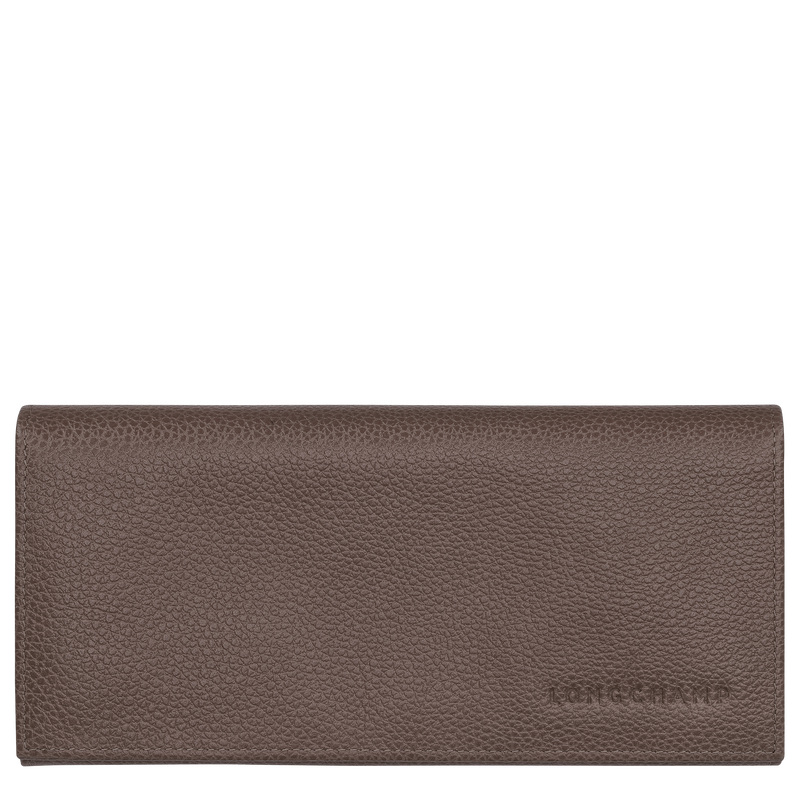 Le Foulonné Long continental wallet Taupe - Leather