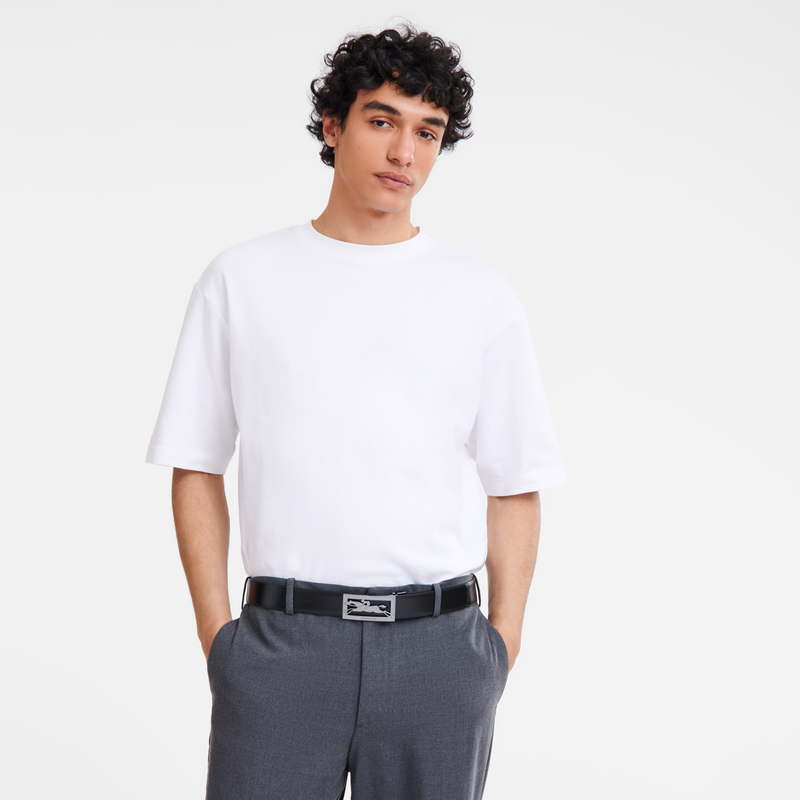 Delta Box Men's belt Black/Navy - Leather