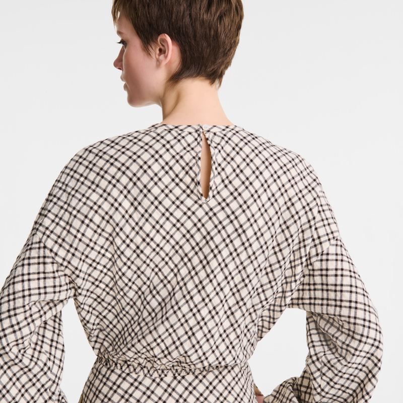 Dress Ecru - Jacquard cotton