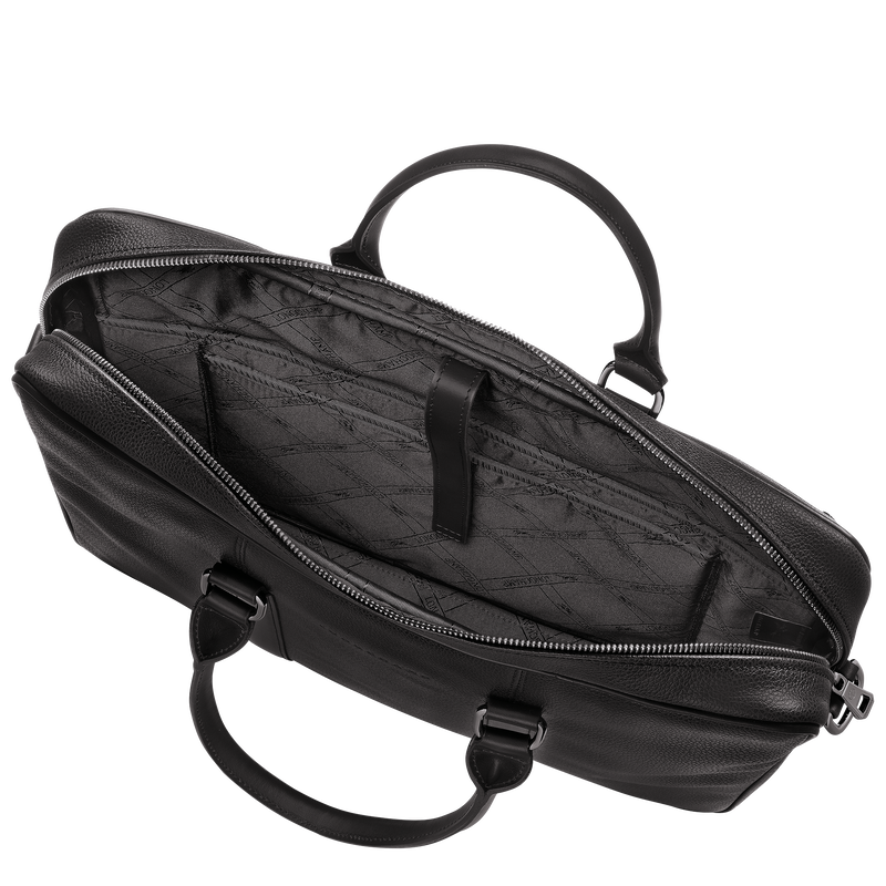 Le Foulonné S Briefcase Black - Leather