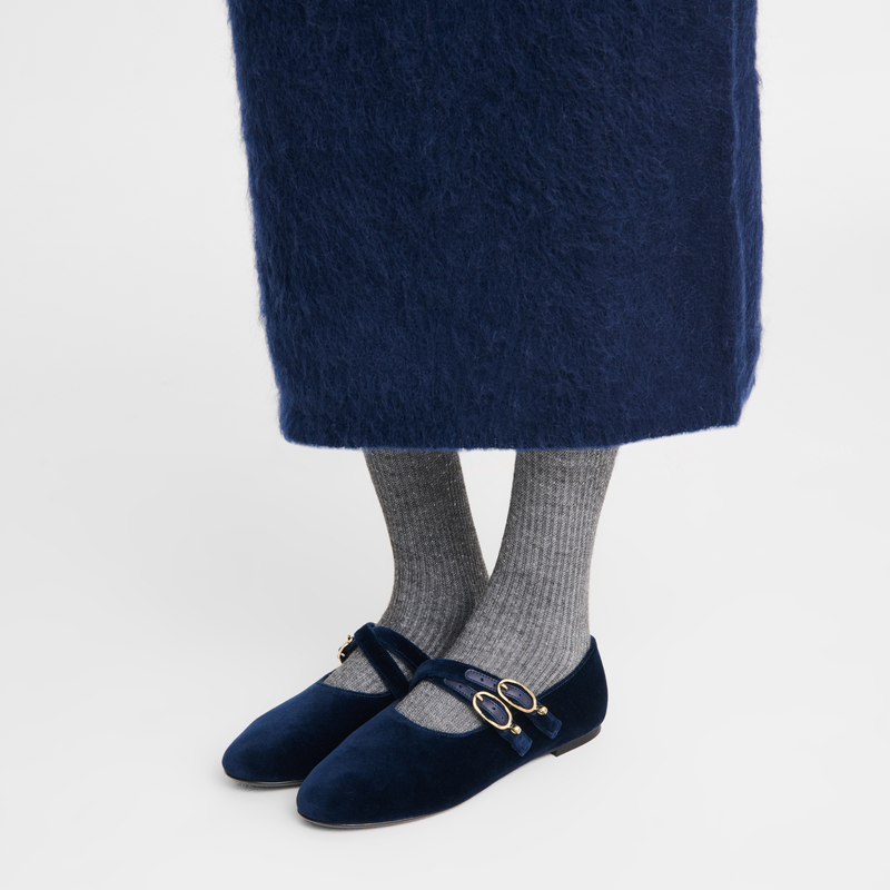 Le Foulonné Ballerinas Navy - Leather