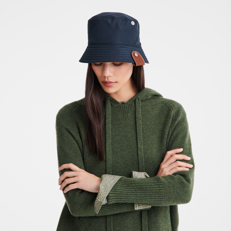 Reversible bucket hat Navy/Artichoke - Technical taffeta