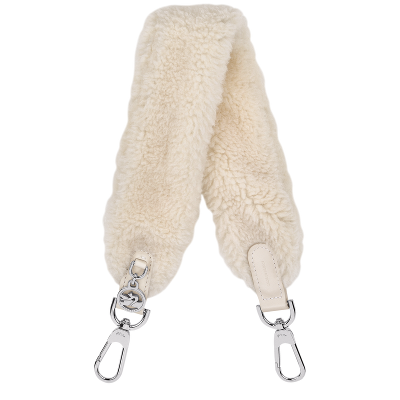 Le Pliage Xtra Shoulder strap Ecru - Leather