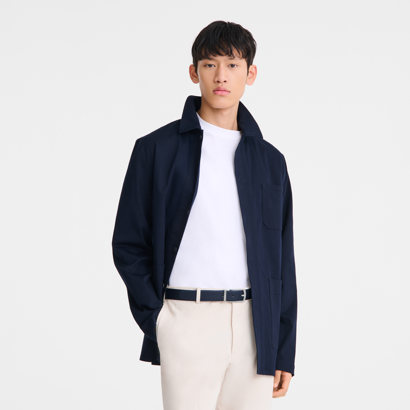 Delta Box Men's belt Navy/Burgundy - Leather