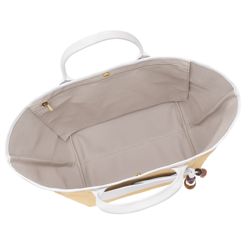 Le Pliage Collection M Basket bag White - Canvas