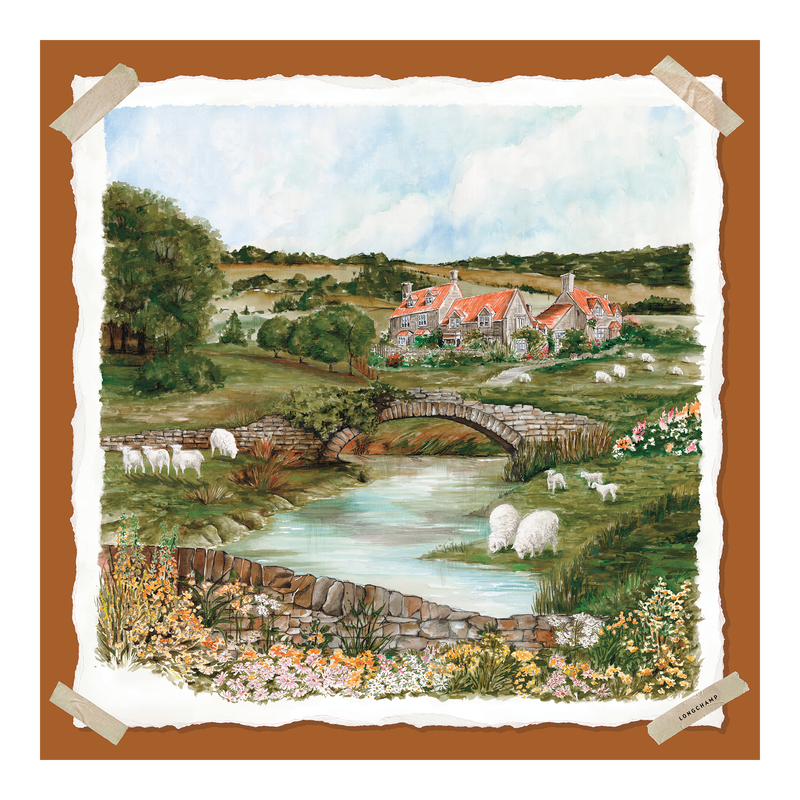 Pastoral Beauty Silk scarf 70 Marmalade - Silk