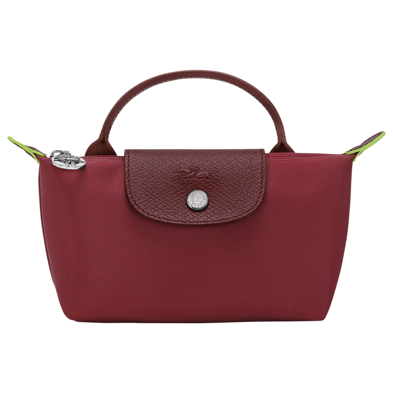 Le Pliage Green Pouch with handle Pomegranate - Recycled canvas