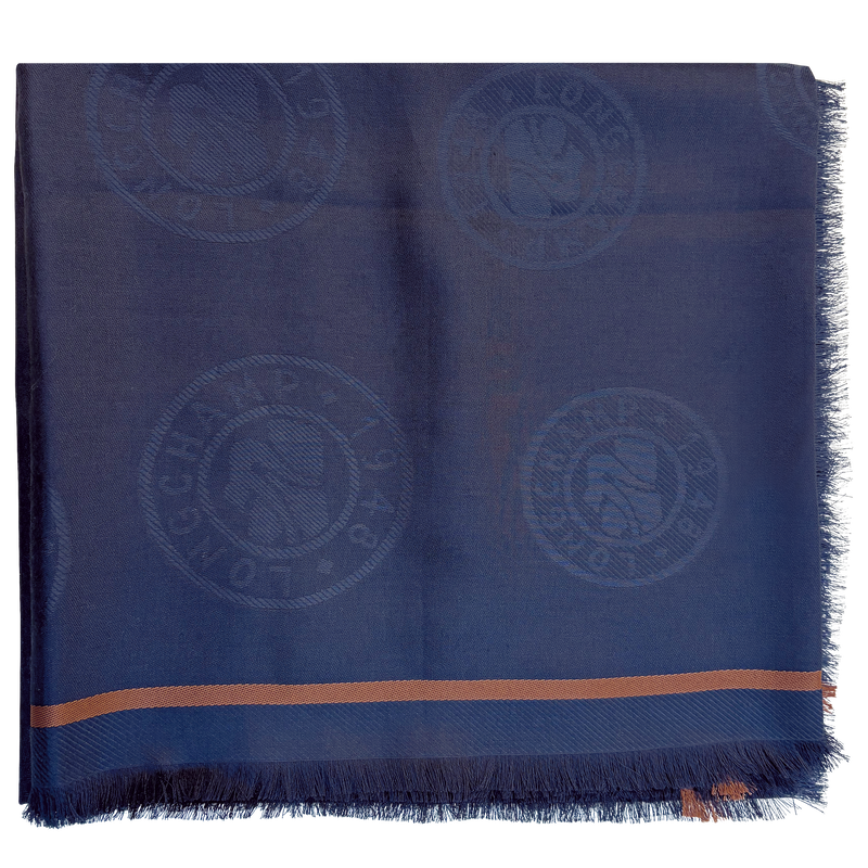 La Médaille Longchamp Shawl Navy - Cotton blend