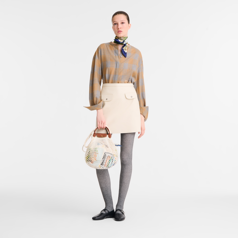 Le Pliage Filet L Mesh bag Ecru - Canvas